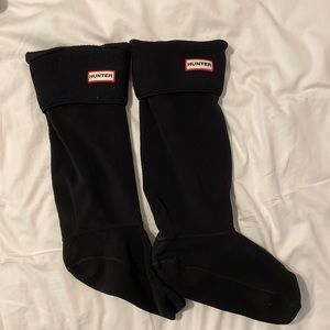 Hunter fleece cuffed tall socks size M